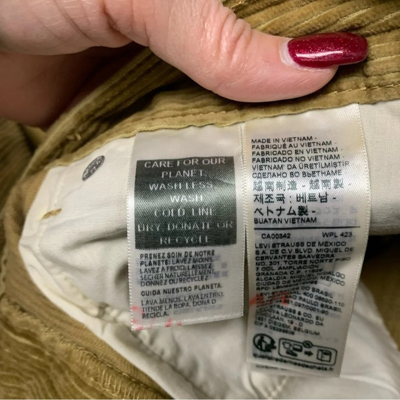 Levi’s Mens corded pants size 29x30 NWT light brown/goldiah color - Picture 6 of 9